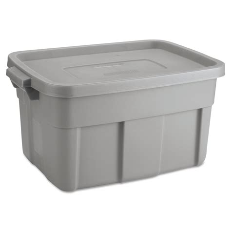 rubbermaid roughneck steel tote storage box 14 gallon|rubbermaid roughneck tote lid only.